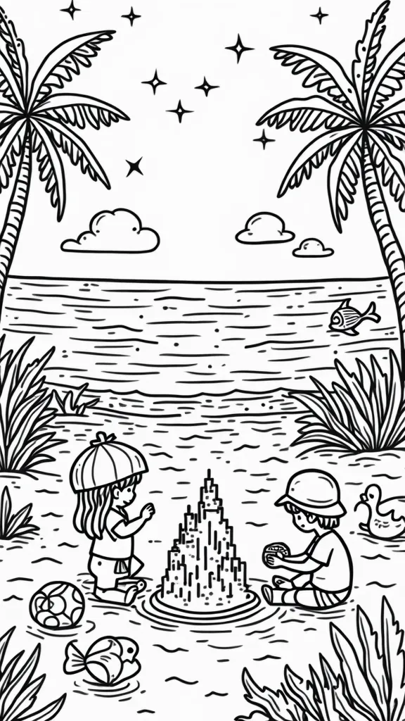 summer coloring pages kids